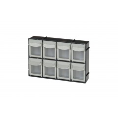 Plasdent 8-Bin Unit - Black Frame (11 ¹³⁄₁₆" W x 8"H x 3 ⅜"D)